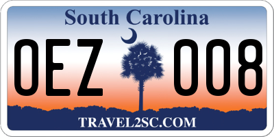 SC license plate OEZ008