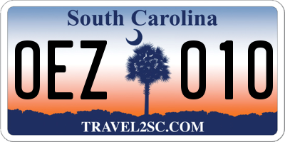 SC license plate OEZ010