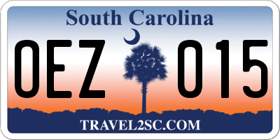 SC license plate OEZ015