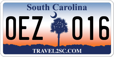 SC license plate OEZ016