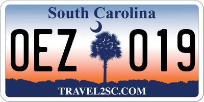 SC license plate OEZ019