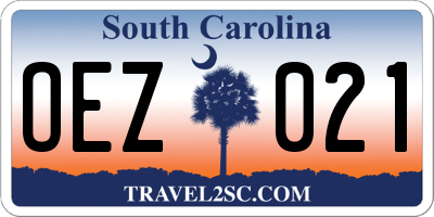 SC license plate OEZ021