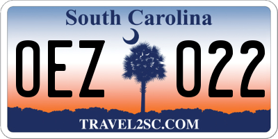 SC license plate OEZ022