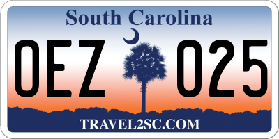 SC license plate OEZ025