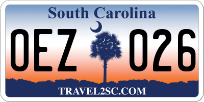 SC license plate OEZ026
