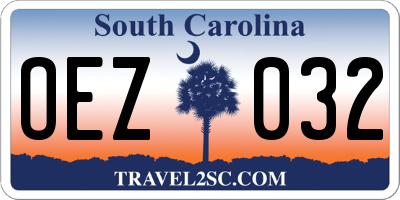 SC license plate OEZ032