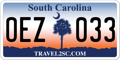 SC license plate OEZ033