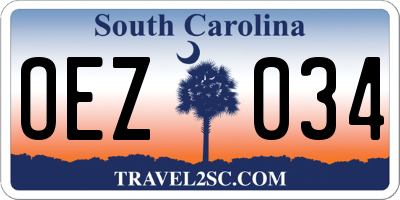 SC license plate OEZ034