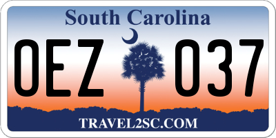 SC license plate OEZ037