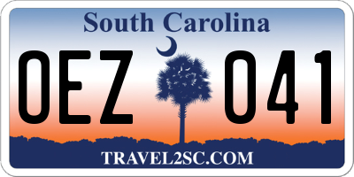 SC license plate OEZ041