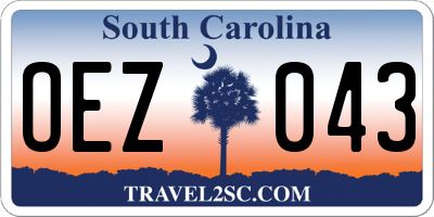 SC license plate OEZ043