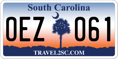SC license plate OEZ061