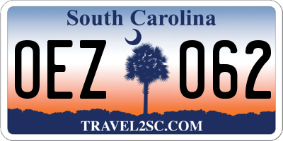 SC license plate OEZ062