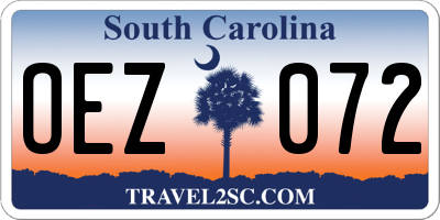 SC license plate OEZ072