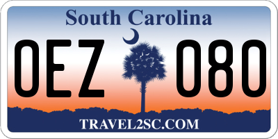 SC license plate OEZ080