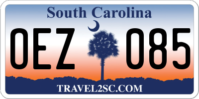 SC license plate OEZ085
