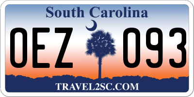 SC license plate OEZ093