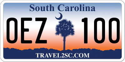 SC license plate OEZ100
