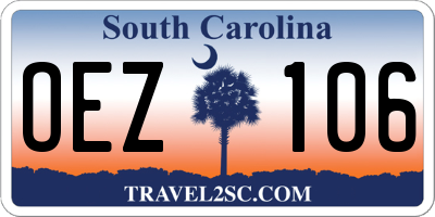 SC license plate OEZ106