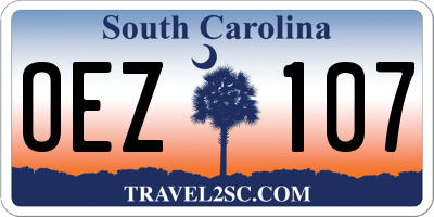 SC license plate OEZ107