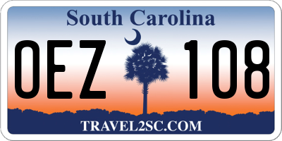 SC license plate OEZ108