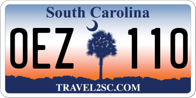 SC license plate OEZ110