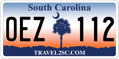 SC license plate OEZ112