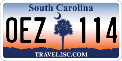 SC license plate OEZ114