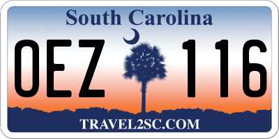 SC license plate OEZ116