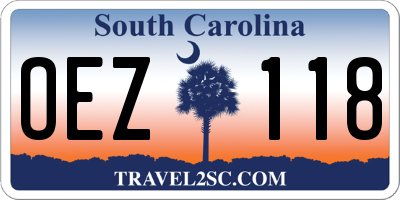 SC license plate OEZ118