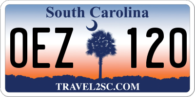 SC license plate OEZ120