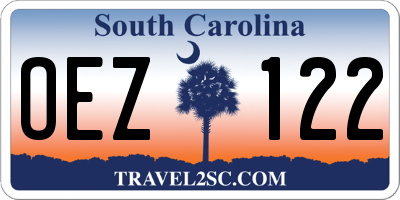 SC license plate OEZ122