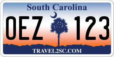 SC license plate OEZ123