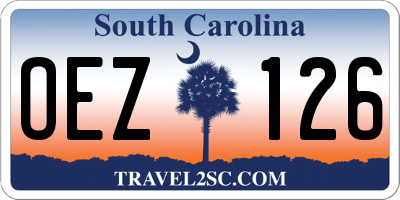 SC license plate OEZ126