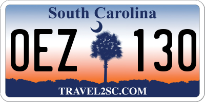 SC license plate OEZ130