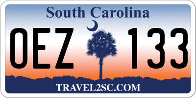 SC license plate OEZ133