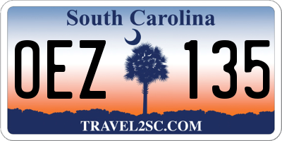 SC license plate OEZ135