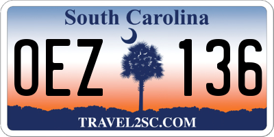 SC license plate OEZ136