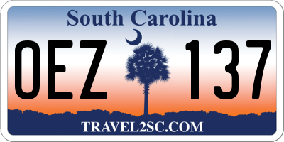 SC license plate OEZ137