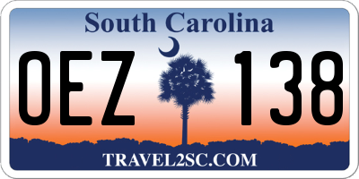 SC license plate OEZ138