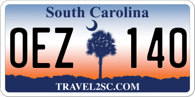 SC license plate OEZ140