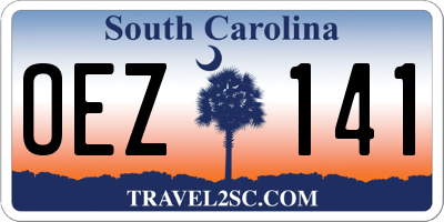SC license plate OEZ141