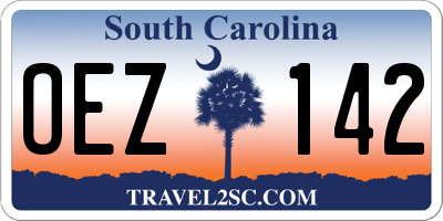 SC license plate OEZ142