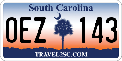 SC license plate OEZ143