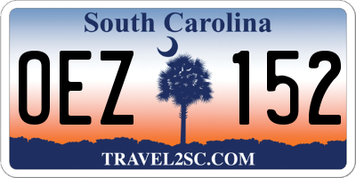 SC license plate OEZ152