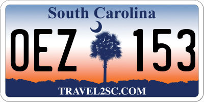 SC license plate OEZ153