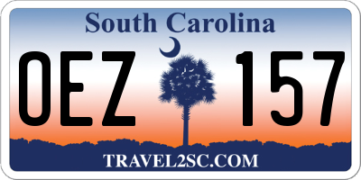 SC license plate OEZ157