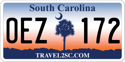 SC license plate OEZ172