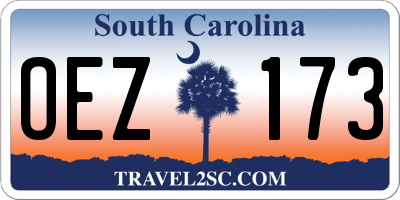 SC license plate OEZ173
