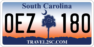 SC license plate OEZ180